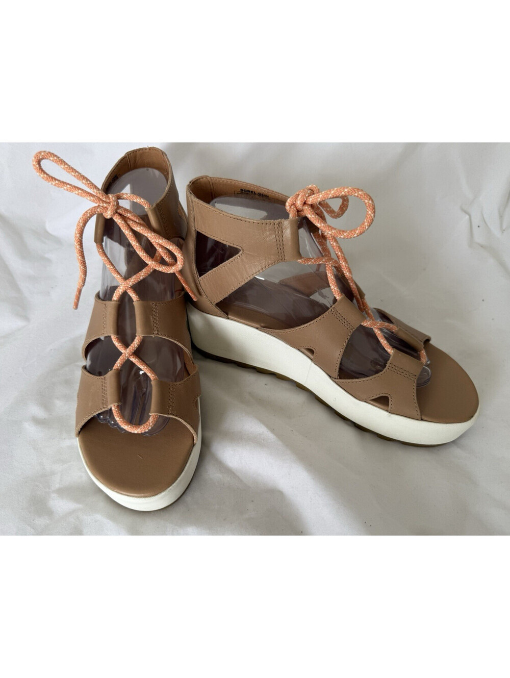 Sorel Cameron Flatform Lace Sandals Size 8.5 Tan Gladiator Women's Lace NL4629